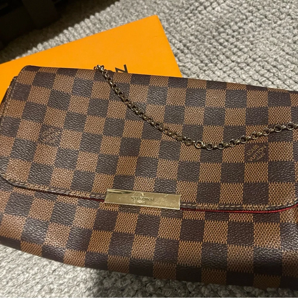 Inspired Damier Ebene Checkered. The Favorite PM Shoulder crossbody Bag. - Picture 2 of 12